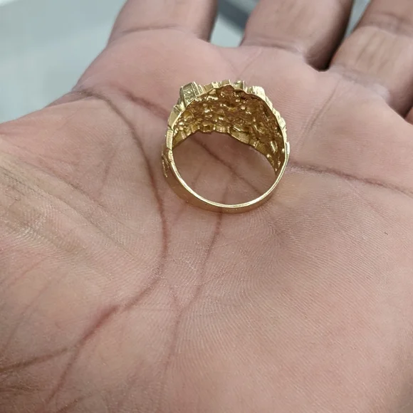 10kt Real Gold Nugget Ring For Men